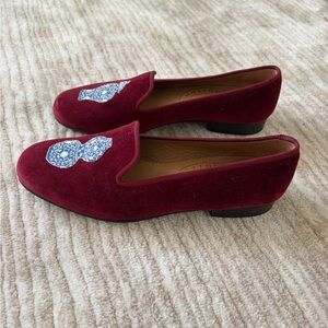 Stubbs and Wootton Maroon suede loafers in size 7.5 Women’s